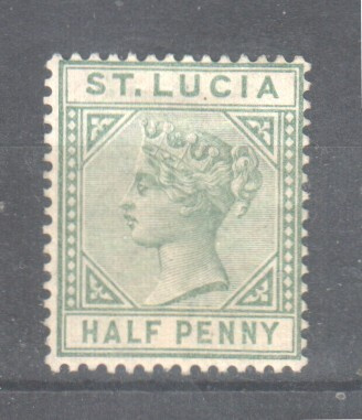 St Lucia 1883 ½p liimakkeellisena
