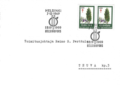 HELSINKI 7.12.1969 1819-1969 ERIK.LEIMA KUORO -69 TUB PARI 0