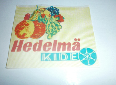 Hedelmä-kide, vanha etiketti