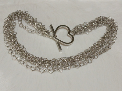 Furla Love Silver Tone Necklace sydän riipus kaulakoru 925