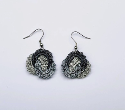 Rengasketju -korvakorut - Harmaat - 2,8 x 4,8 cm