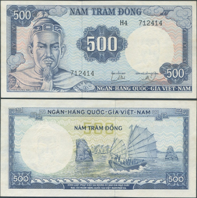 Etelä-Vietnam 500 Dong 1966 (P-23) UNC H4