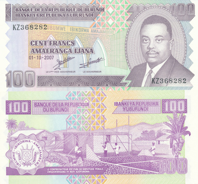 Burundi 100 Francs 2007 P44 #93