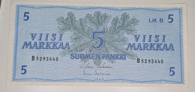 5 Markkaa 1963 Litt. B B5293440