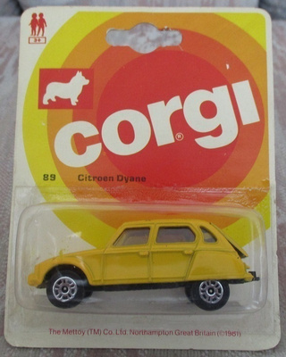 Citroen Dyane 4 door Yellow Corgi Juniors England 1981 1:57