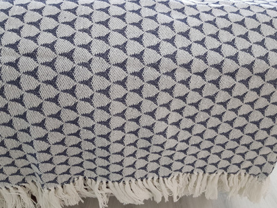 Hemtex sini-valkoinen Torkkupeitto / Torkkupeite puuvillaa