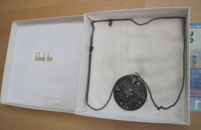 VANHA Koru Kalevalakoru Viikinkiriipus Hopeaa 1963