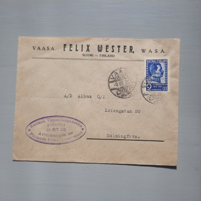 1938 Vaasa Vapaudenpatsaan paljastus kuorella