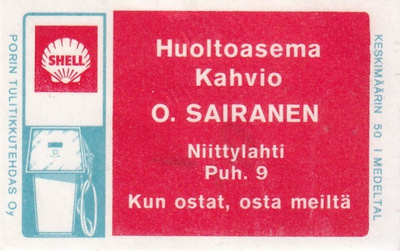 Niittylahti, O. Sairanen, Huoltoasema  ESSO  8/7
