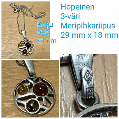 3 eriväristä MERIPIHKA -riipus