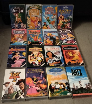 Walt Disney VHS-videokasetteja 1e/kpl