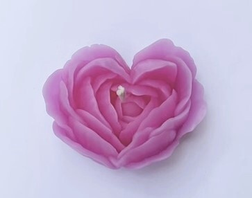 Mehiläisvahakynttilä Ruususydän-vaalea pinkki- 7,5 cm x 3 cm