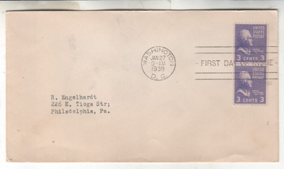 USA FDC 1938 Presidential issue