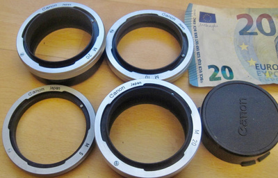 4 VANHAA Canon Jatkoputkea M 5 10 20