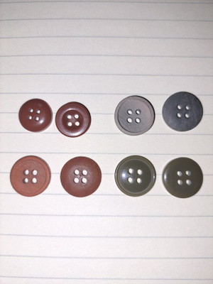 13-15mm nappi Harmaa punaruskea khaki