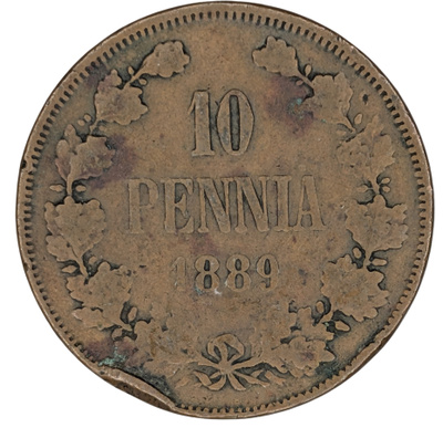 10 Penniä 1889