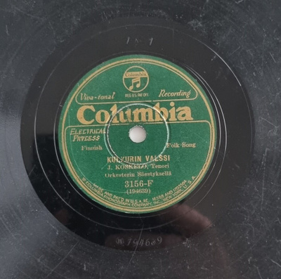 Savikiekko 1921 - Juho Koskelo - Columbia 3156-F