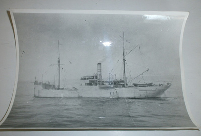 Saksalainen höyrylaiva Primus v. 1918, valokuvasuurennos