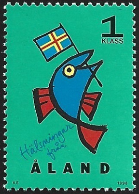 Åland 1996 Tervehdys-postimerkit  1 lk ** LaPe 107