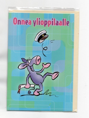 °°ONNEA YLIOPPILAALLE°° 2-osainen KORTTI & KUORI /(UUSI)