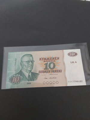 Pakka sileä 10mk seteli 1980