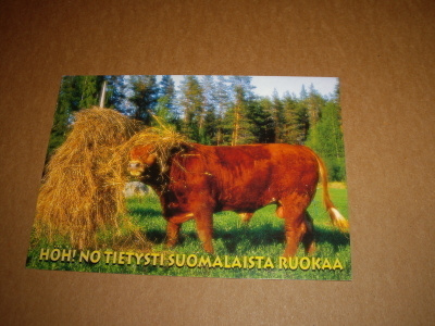 MTK -Mainoskortti  Tietysti suomalaista ruokaa........
