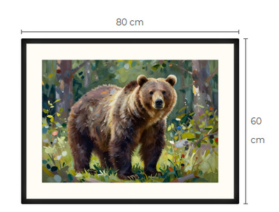 Uusi uniikki Karhu art print taulu 60 cm x 80 cm