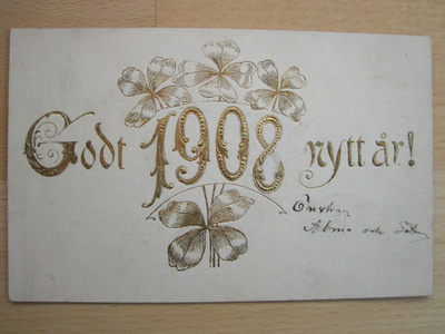 VANHA Postikortti Onnitelukortti 1908