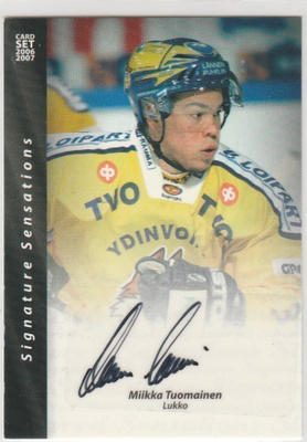 2006/07 Cardset Signature Marko Tuomainen, Lukko /88