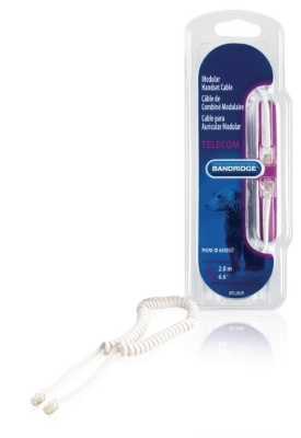 Bandridge Kuulokekaapeli RJ10 (4P4C), kierretty, 2m *UUSI*