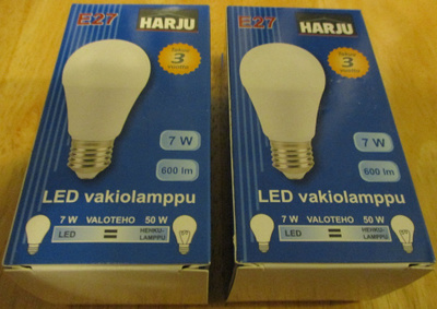 ElectroGear Harju 7W E27-kanta 3000K LED vakiolamppu 2 kpl