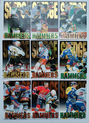 1996-97 Sisu Redline Sledgehammers täysi erikoiskortti sarja