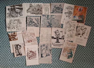 Kenttäpostikortteja 20 kpl v. 1940-1943