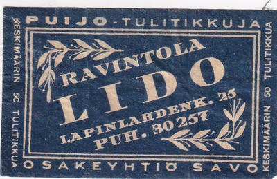 Helsinki, Ravintola LIDO ,Lapinlahdenk. 25  1/16