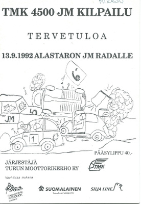 TMK 4500 JM Kilpailu Ohjelma lehtinen 1992