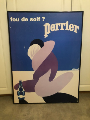 Sisustus/mainostaulu: Perrier. 80-lukua.