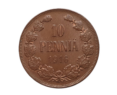 10 penniä 1916 - hyväkuntoinen!