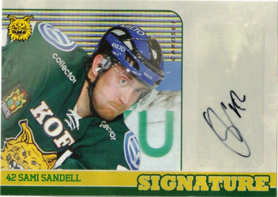 2014-15 Cardset SAMI SANDELL Ilves Signature nimmari