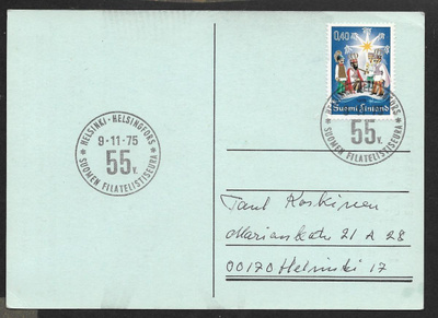 Helsinki - Suomen filatelistiseura 55v 9.11.1975