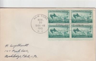 USA FDC 1945  nelilöllä