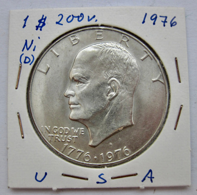 USA 200 v 1776-1976 1 Dollar 1976 D Eisenhower