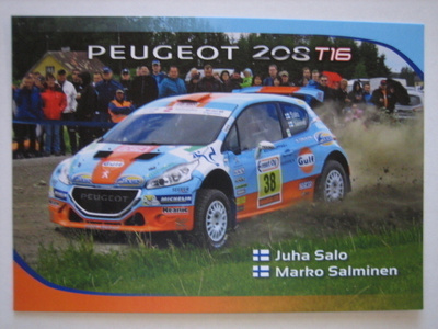 Peugeot rallikortti 19 A: Peugeot 208 T16 R 5 - Juha Salo