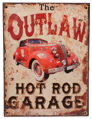 METALLIKYLTTI OUTLAW HOT ROD GARAGE 25 X 33CM	(45 028)	(met-