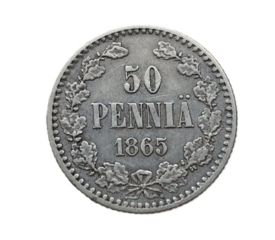 50 penniä 1865 - hyväkuntoinen!