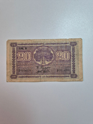 Suomi 1939 20 markkaa ja 1945 10 markkaa (14383-4)