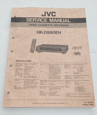 JVC VCR VIDEOT KORJAUSMANUAALI SERVICE MANUAL HR-D990EH
