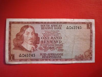 SOUTH AFRICA 1 RAND 1966 P-110a kl4   (K15-S92)