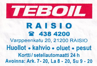 Raisio . TEBOIL   6/14