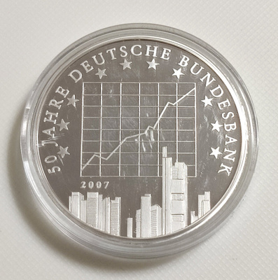 Saksa 2002 Bundesbankin 50 vuotta, hopeoitu muistomitali