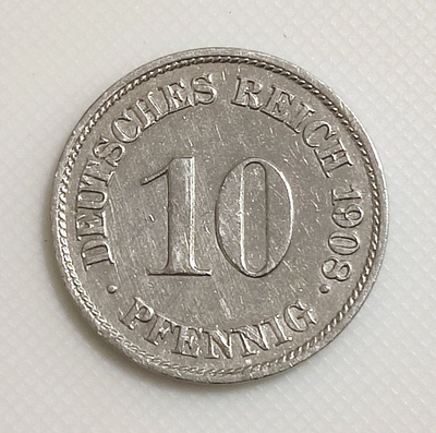 Saksa 10 Pfennig 1908J